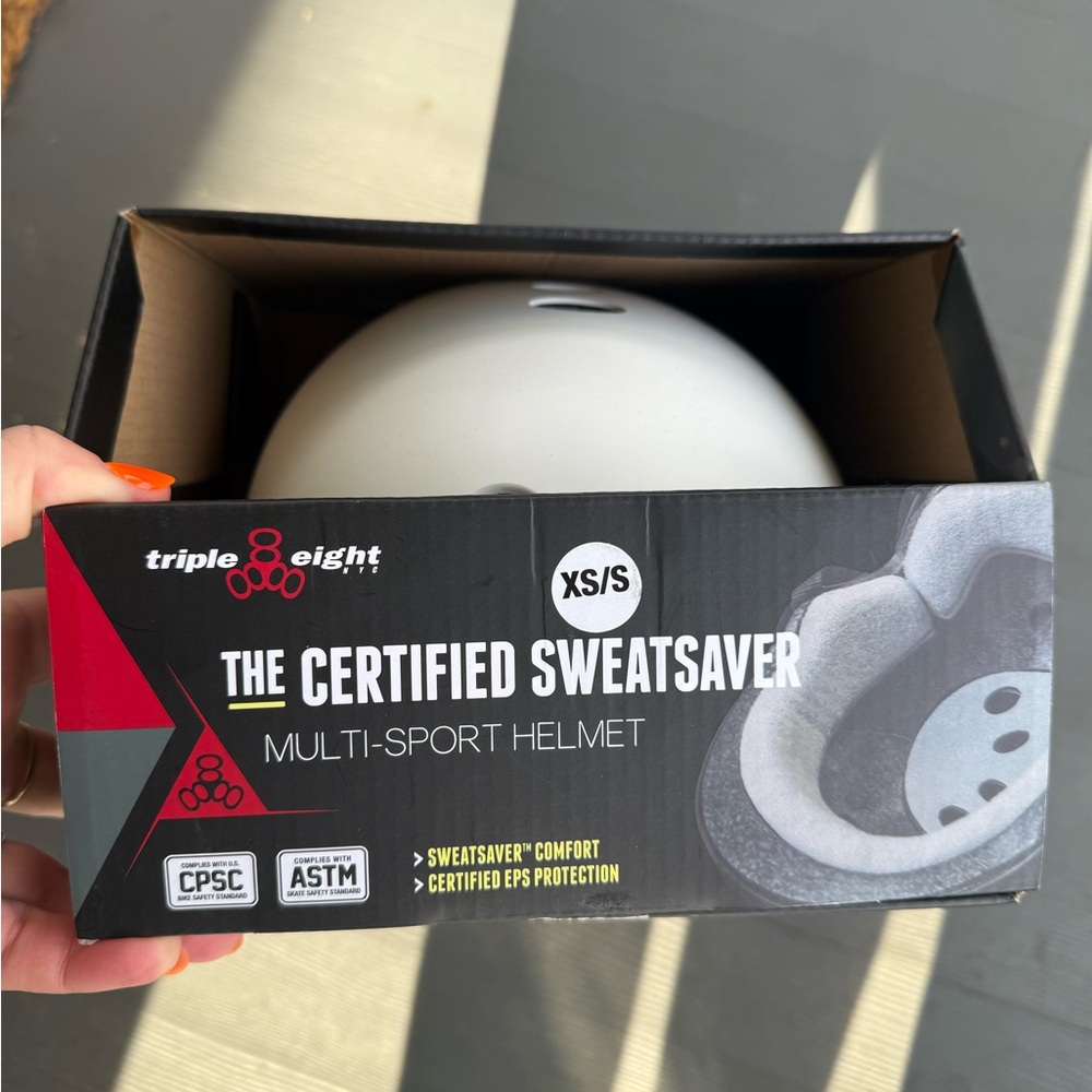 NEW Triple Eight All Sport  Helmet XS/S sweatsaver White